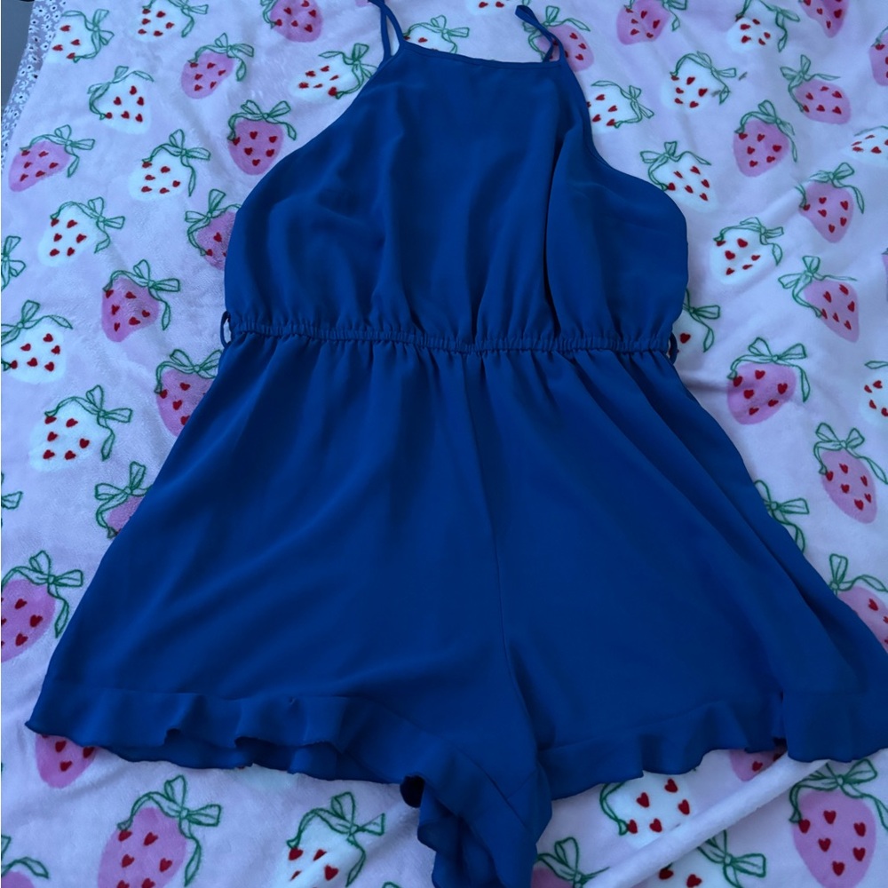 SHEIN Elegant Blue Romper